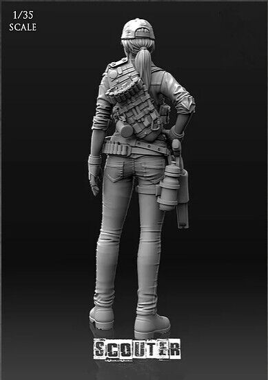 1/35 Resin Figure Model Kit Sexy Girl Post Apocalypse Scout Warrior Unpainted