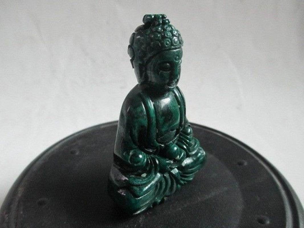 Manual Sculpture Old Jade In Ancient Buddha Statue Home Decor Collected