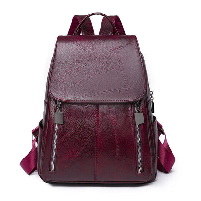 CELELA Soft Leather Backpack Women's Street Trend Wear Resistant Travel Bag