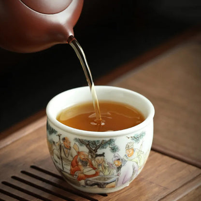 1Pc Chinese Ceramic Tea Cup Handmade Porcelain Teacup Tea Bowl Cup Teaware 120ml