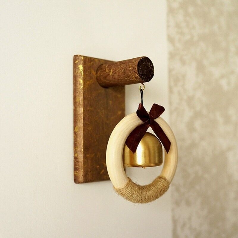 Shopkeepers Bell Japanese Wooden Doorbell Wireless Door Entrance Chimes 13x6.5cm