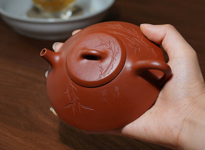 150cc chinese Yixing Handmade Zisha teapot Zhuni ShiPiao Gongfu Hu Tea Pot