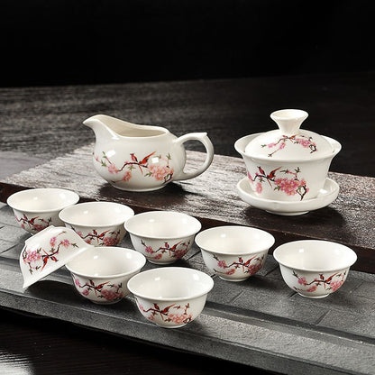Chinese Kungfu Tea Set Porcelain Gaiwan Tureen Covered Tea Bowl Tea Cup Health