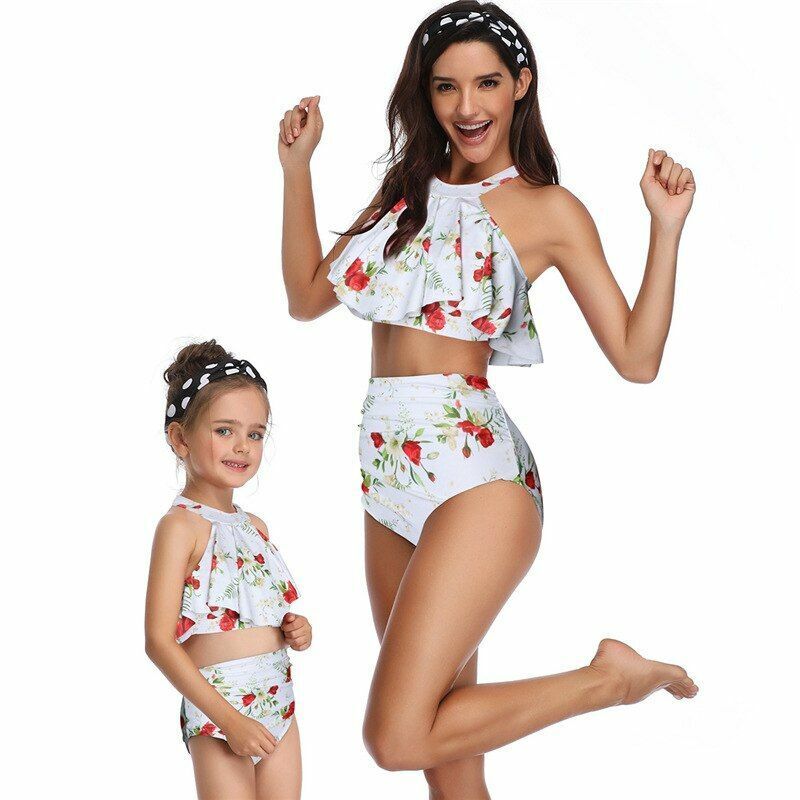 Matching Outfits Swimwear Daughter Printed Swimsuit Bikini Bathing Suit Design