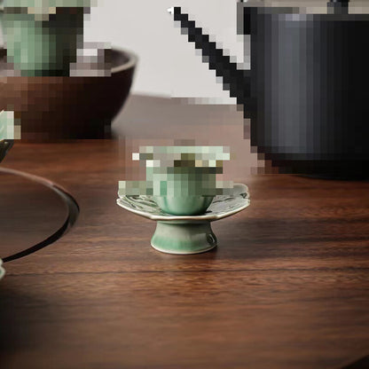 Chinese Celadon Saucer Coaster Yue Kiln Celadon Cup Saucer Tea Mat Tea Ceremony