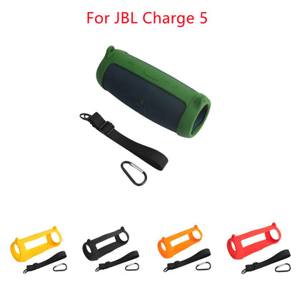 Multi-Color Silicone Cover Pad With Strap For JBL Charge 5 Bluetooth Speaker q