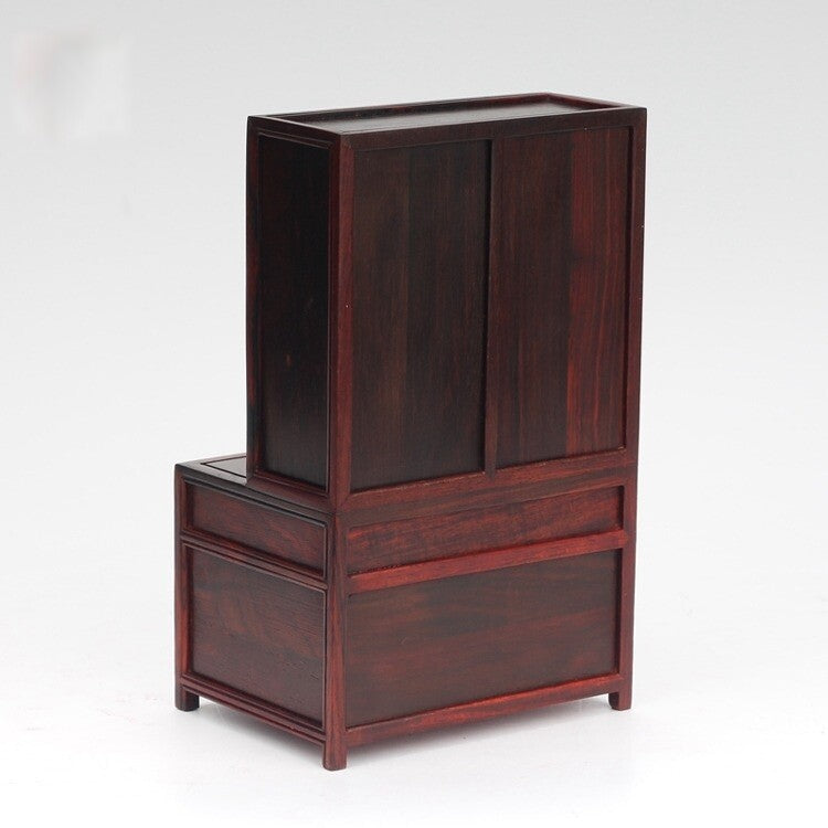 Old Rosewood Carved Miniature Cabinet Buddha Altar Butsudan Shrine Praying Decor