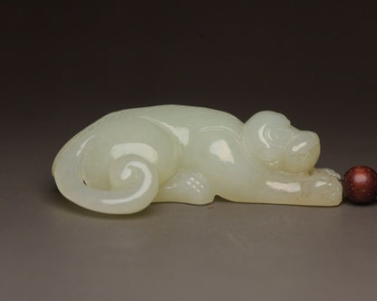 Chinese Beautiful Natural Hetian Jade Carving Cute Monkey Nice Pendant Jewelry