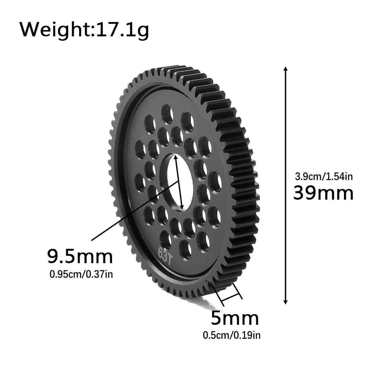 RC Gears High-Speed Metal Gear Aluminum Kit for TAMIYA TT-02 RC Crawler Car 63T