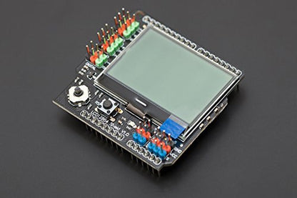 DFRobot DFR0287 LCD12864 Shield with LED Backlight, Compatible with Arduino
