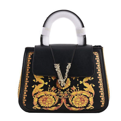 Synthetic Crossbody Bag Handbag Shoulder Purse 23*27*13 CM Shell Black/Golden