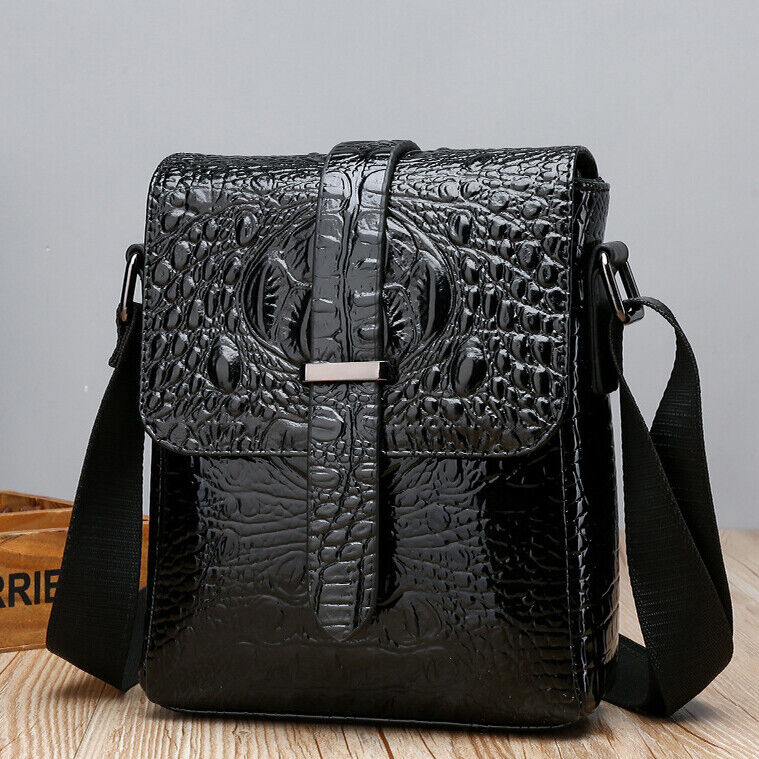 Top PU Leather Men's Bag, New Crocodile Print Business Shoulder/Messenger bags