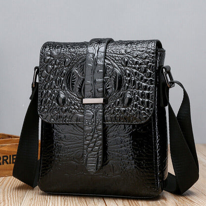 Top PU Leather Men's Bag, New Crocodile Print Business Shoulder/Messenger bags