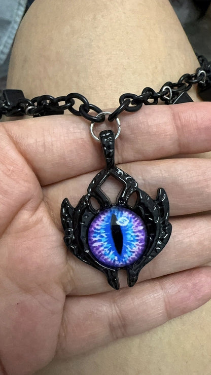 Dark Style Devil's Eye Necklace Hip Hop Choker Punk Clavicle Chain Jewelry