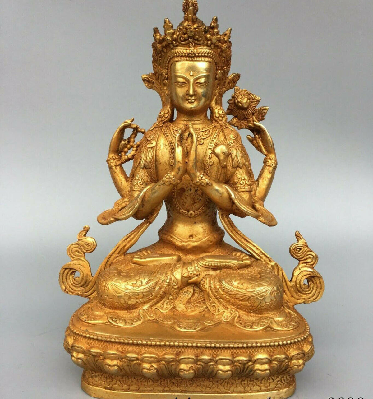 New Handmade Tibetan Avalokiteshvara Chenrezig Buddha Statue Guanyin Buddhism
