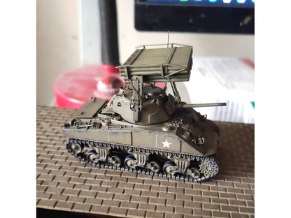 1/72 Us M4 Sherman Tank With Calliope Rocket Launcher Painted Finished Model