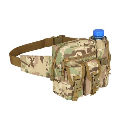Men Waist Pack Nylon Water Bottle Pouch Sports Army Hunting Climbing Belt Bag