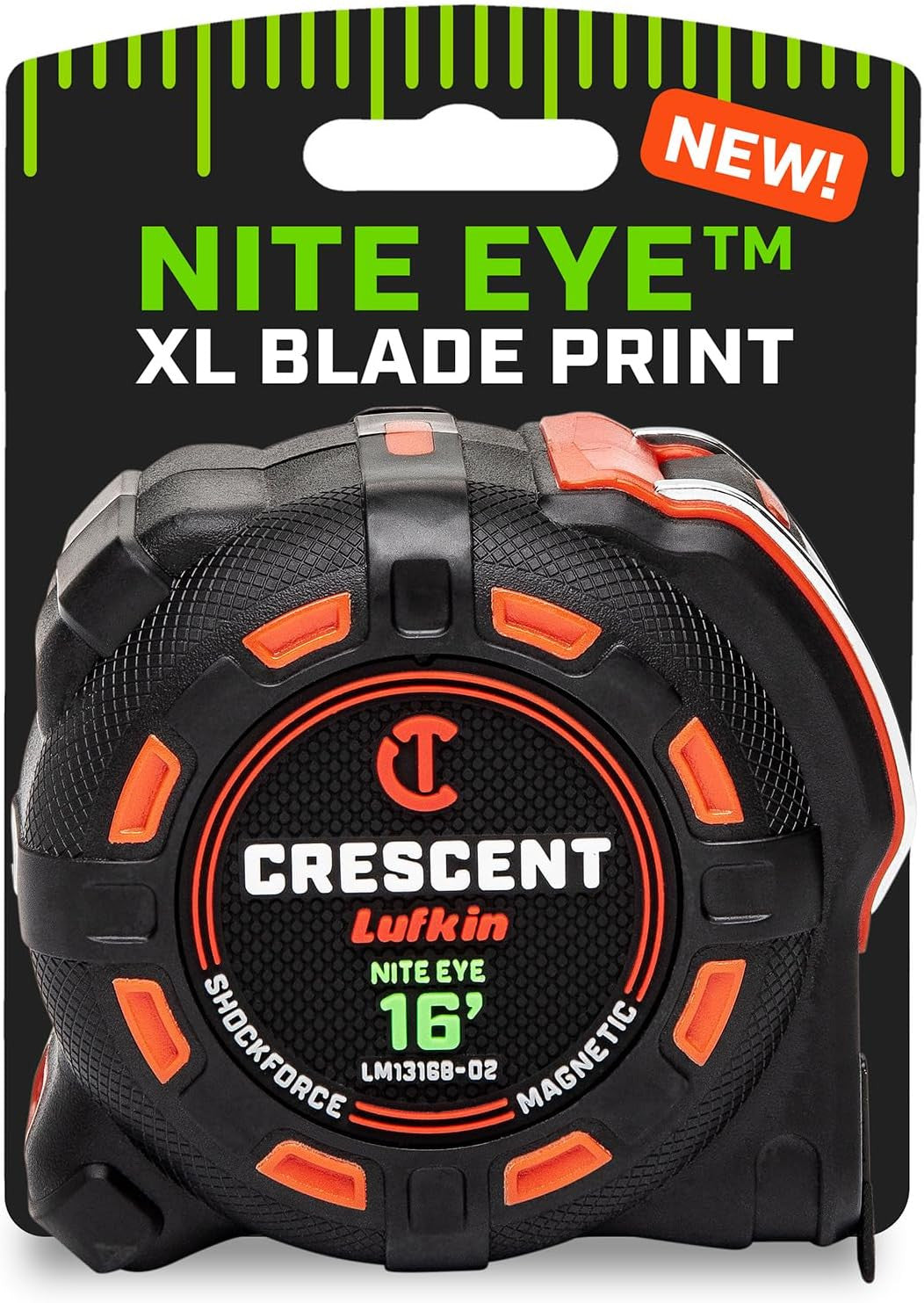 Lufkin 16 Ft. SHOCKFORCE NITE EYE Magnetic Tape Measure | LM1316B-02