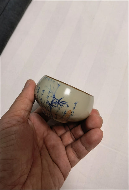 Bamboo Pattern Ceramic Teacup 65ml Kai Pian Master Cup Tea Accessory