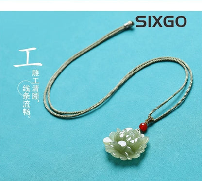 Hetian Jade Lotus Pendant Lotus Jade Pendant Jade Necklace