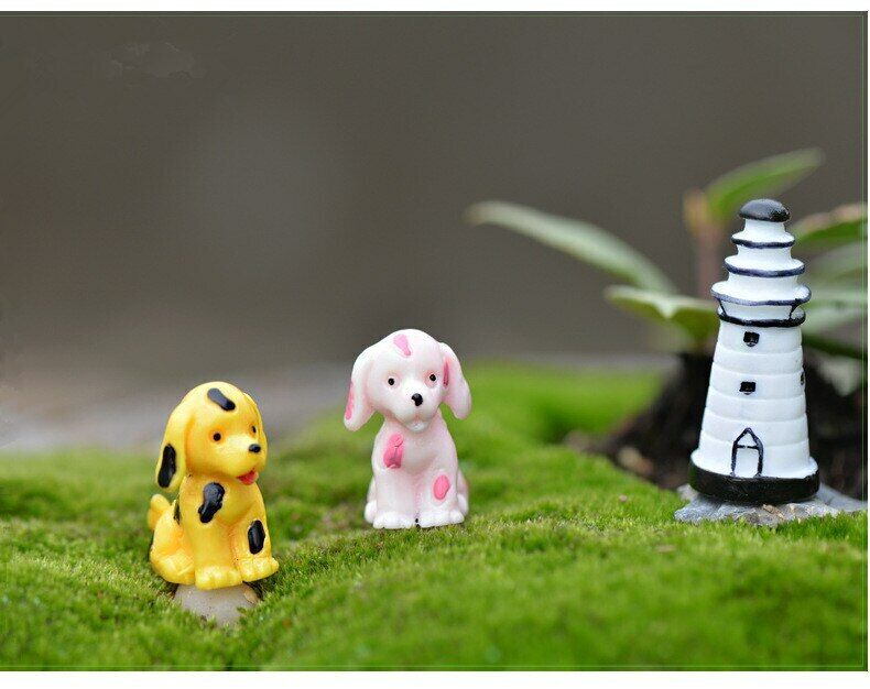 Mini 5PCS Three-color Spotted Dog Decor Supplies Garden Deco Creative Handicraft