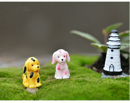 Mini 5PCS Three-color Spotted Dog Decor Supplies Garden Deco Creative Handicraft