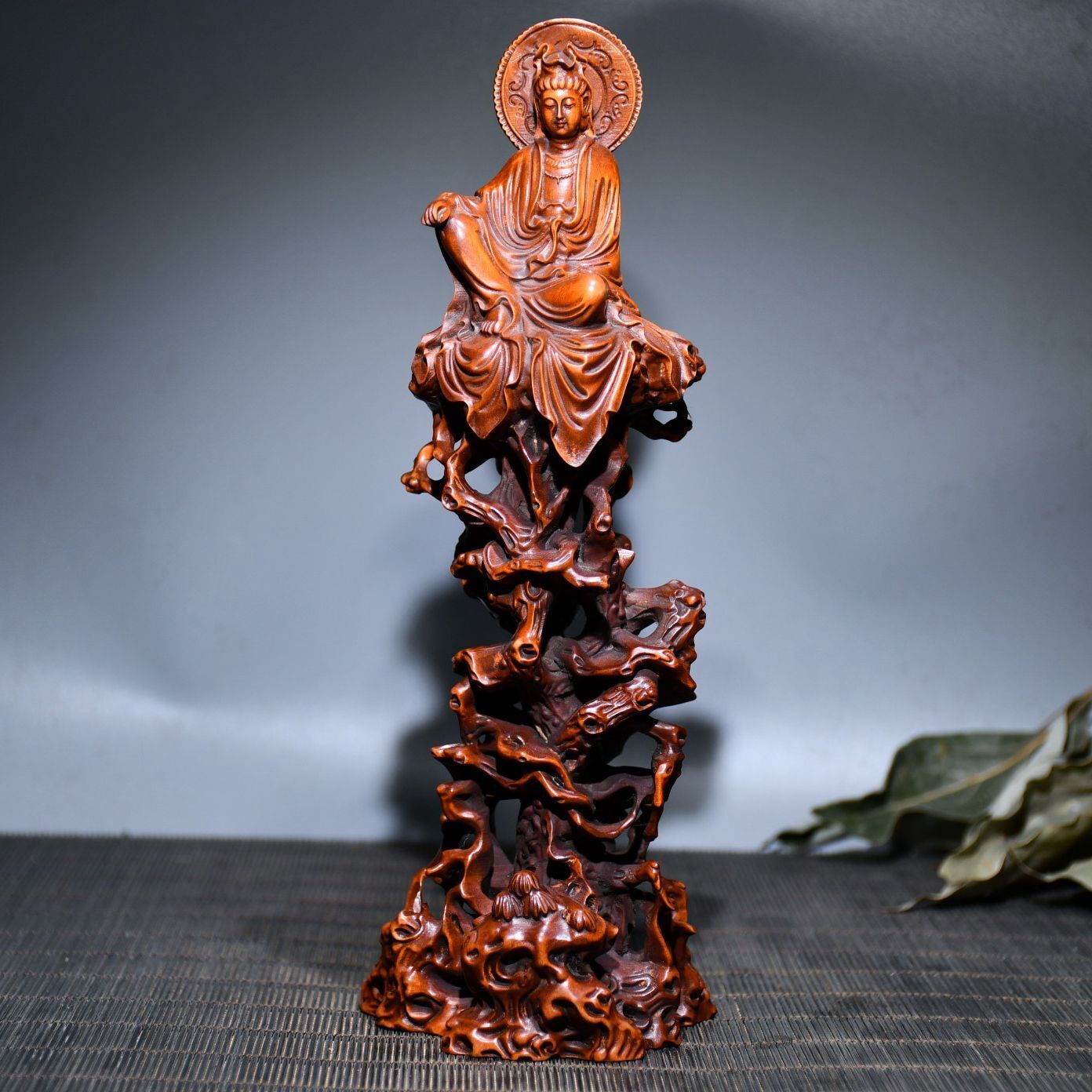 Antique Wooden Carved Free Kwan Yin Statues Woodwork Sculptures Figure Decor Art