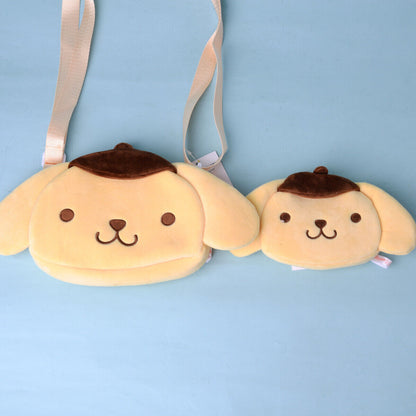Sanrio Cute Plush Kuromi Cinnamoroll Melody Storage Bag and Wallet Messenger Bag