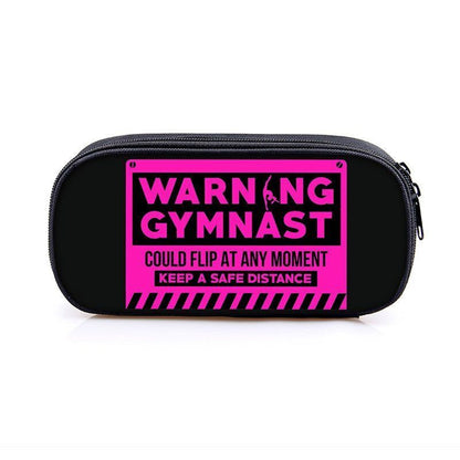 Elegant Gymnastic Art Print Cosmetic Bag Women Pencil Case Stationary Bag Canvas