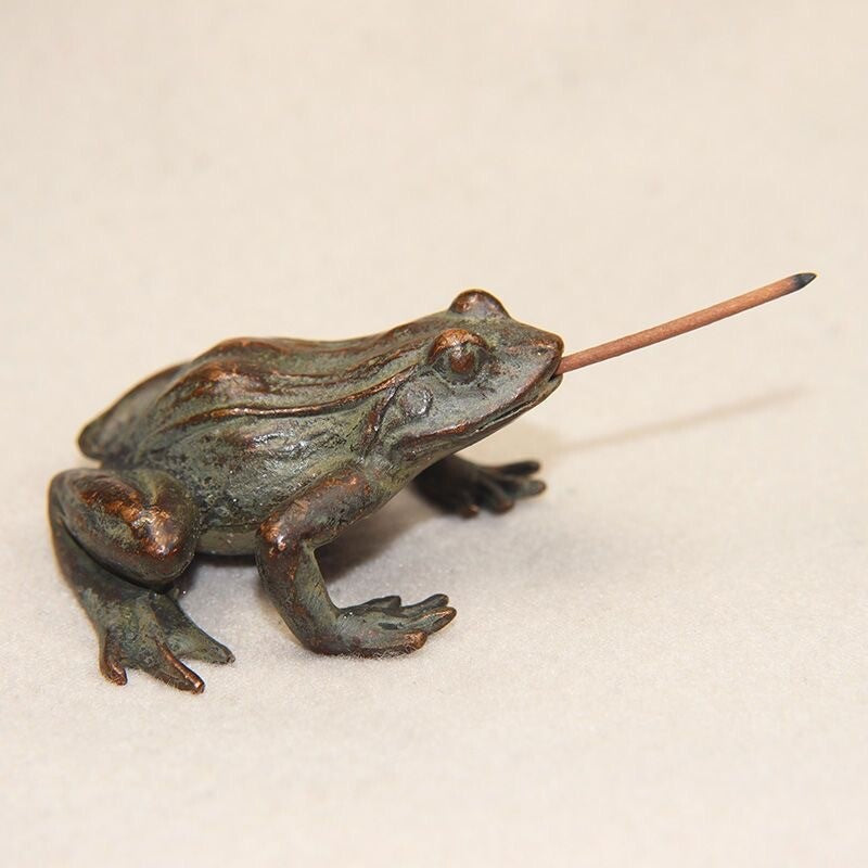 chinese copper statue figure frog tea pet incense burner holder home decoration