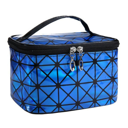 Functional Cosmetic Bag Fashion PU Leather Travel Necessaries Organizer Zipper