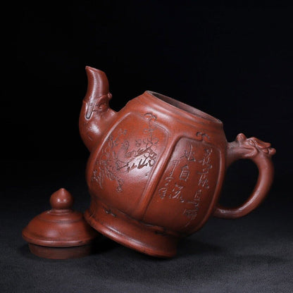 450ml Yixing Zisha Clay Pottery Handmade Dragon Plum Blossom Teapot Tea Pot