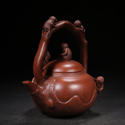 Chinese Yixing Zisha Clay Handmade Exquisite Teapot（五代封侯 底款：陈鸣远）