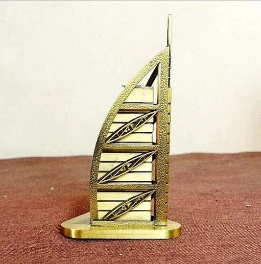 Antique Finish Burj Al Arab Souvenir Metal Miniature Statue Showpiece 15 Cm