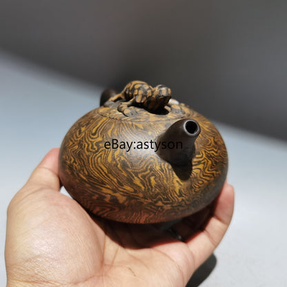 China Yixing Zisha Clay Handmade Carved Lizard Kung Fu Tea Exquisite Teapot 顾景舟