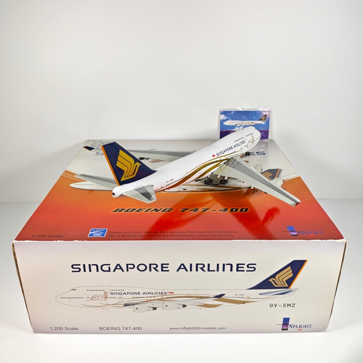 1:200 InFlight Singapore Airlines B747-400 9V-SMZ Airplane Diecast Plane Model