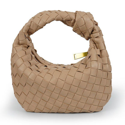 Golden Zipper Bag Synthetic Leather Tote Shoulder Bag Crossbody Handbag 26*24 CM