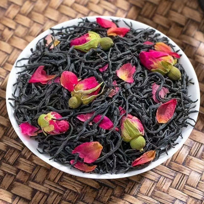 Rose Black Tea-Loose Leaf Tea with Natural Rose Petals Floral Aroma&Rich Flavor