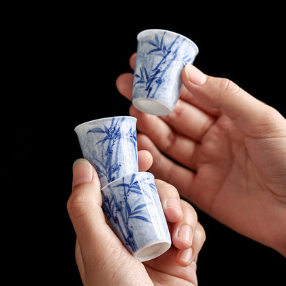 20ml Full Hand Painted Tea Cup Chinese Kungfu Cup Porcelain Cup Bamboo Print New