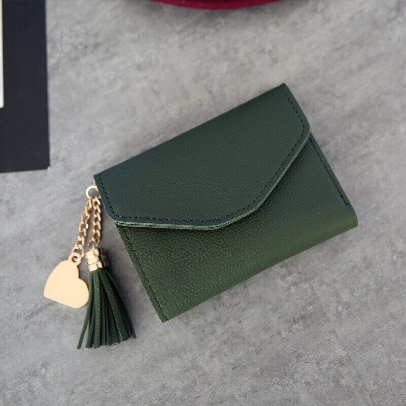 Women Wallet Clamps Purse Cash Clip Billfold Female Card Lady PU Leather Handbag