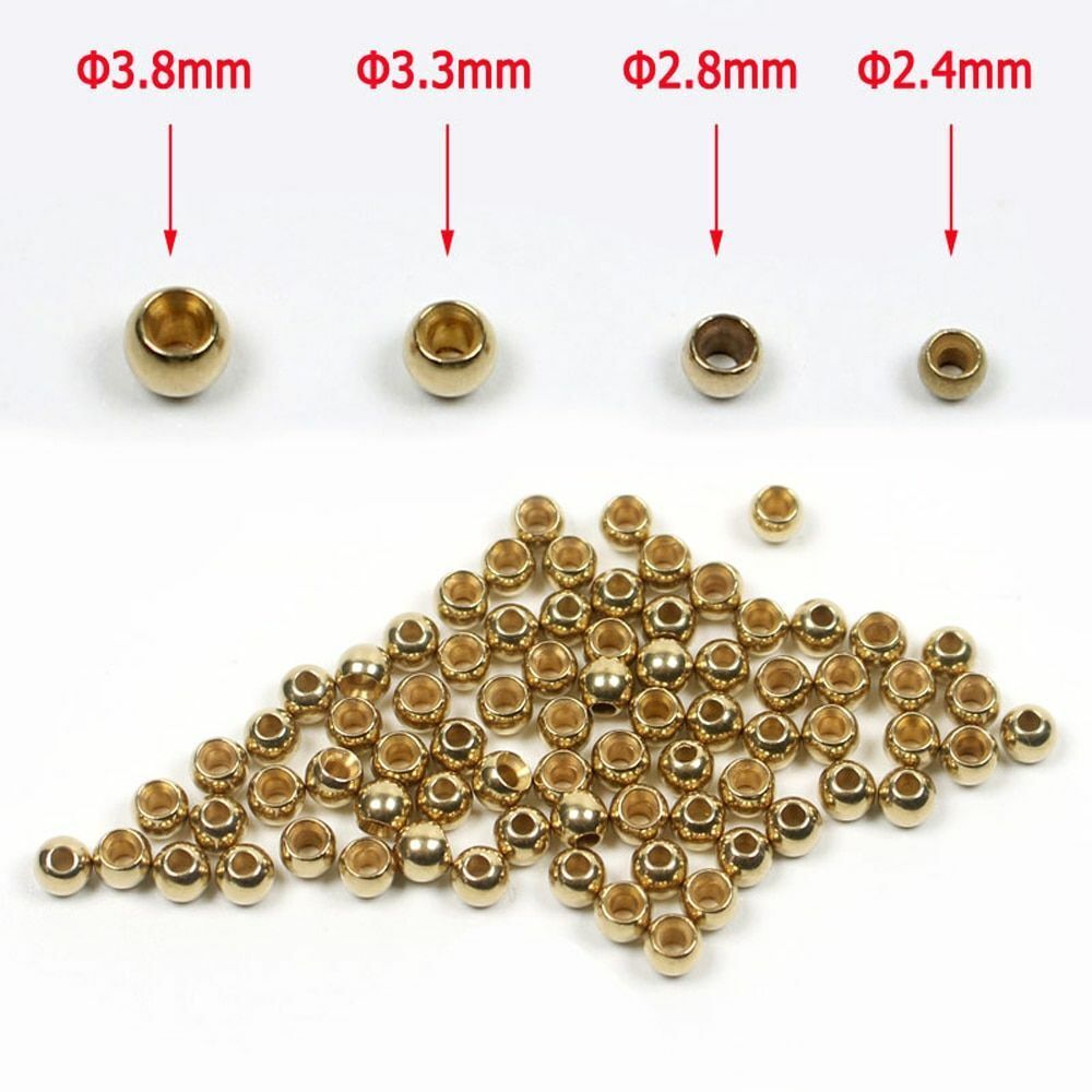 Brass Beads Head 100/500/1000 PCS Fly Tying Nymph Streamer Bugs Hook 2.4mm 2.8mm