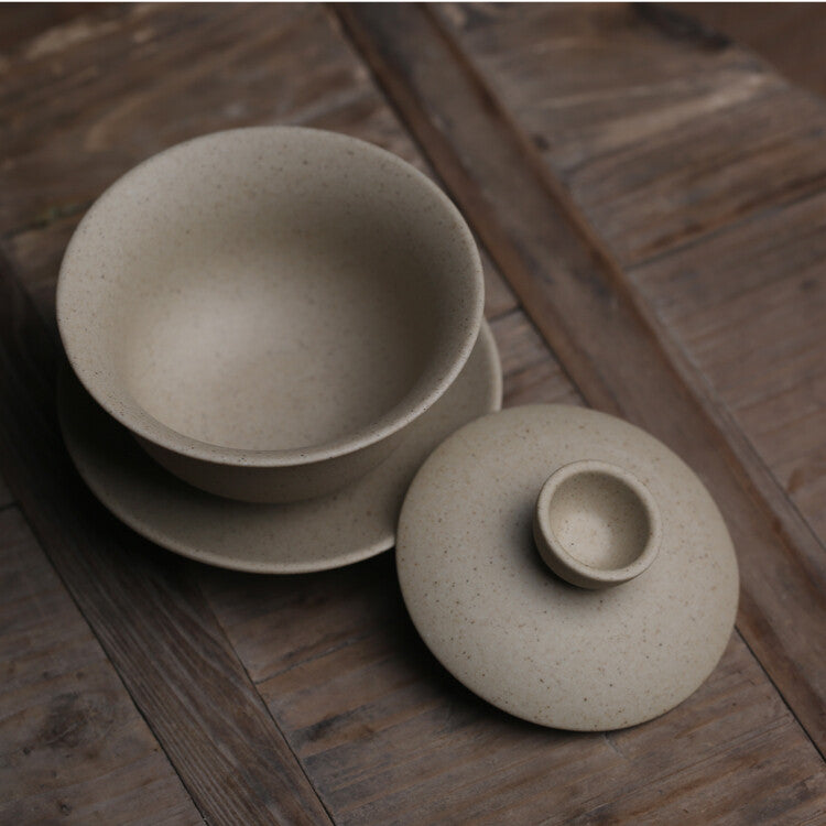 Small Gaiwan Ceramic Tea Cup Covered Bowl With Saucer Lid Chinese Tureen Pottery