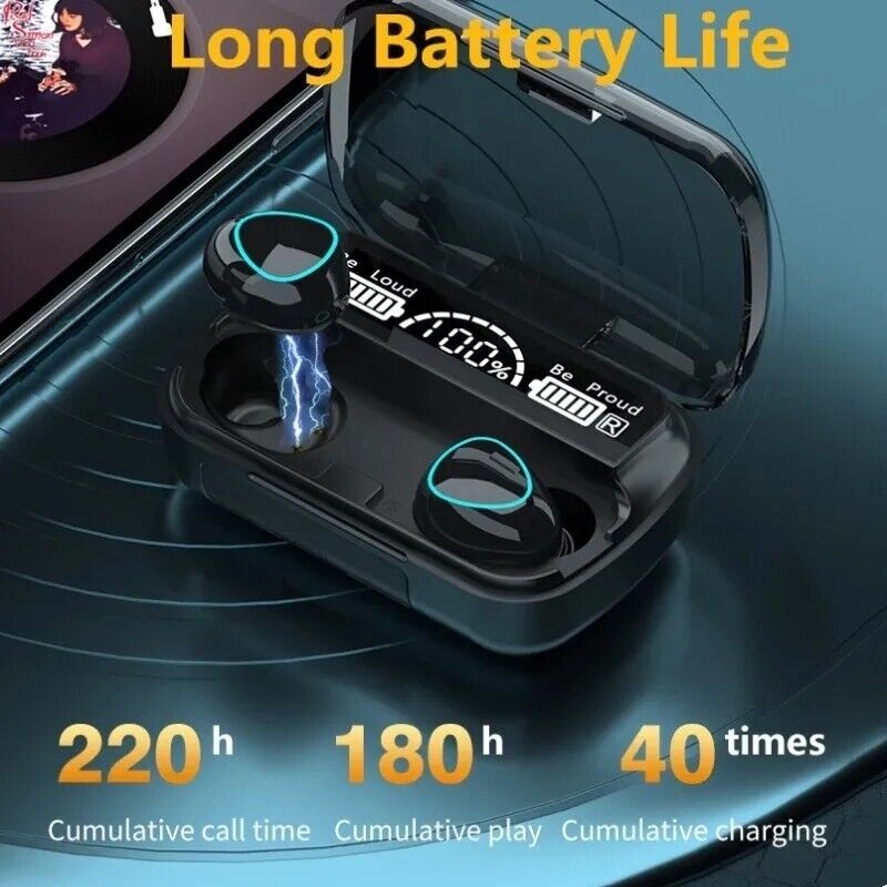 Bluetooth Earbuds TWS 5.2 Wireless Waterproof Headphones Stereo Earphone M10