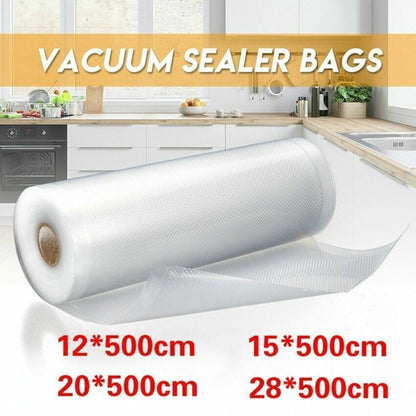 Kitchen Vacuum Sealer Bags Reusable Rolls Fresh-keeping Food Saver Storage 500cm