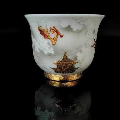 Chinese Ceramic Porcelain Jingdezhen Kung Fu Tea Cup For Oolong Tieguanyin