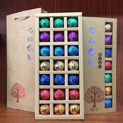 168g Holiday Gift Tea Big Tree Puerh Tea Raw Tea Colorful Dragon Pearl Tea