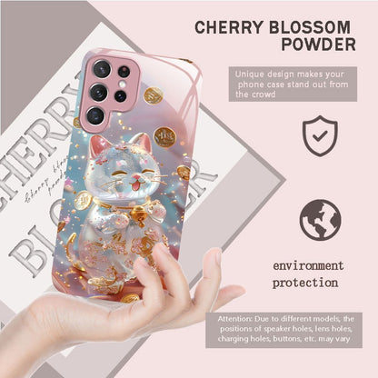 For Galaxy S26 Ultra/25/24/23 Metal &Glass Painted Dragon Shockproof Phone Case