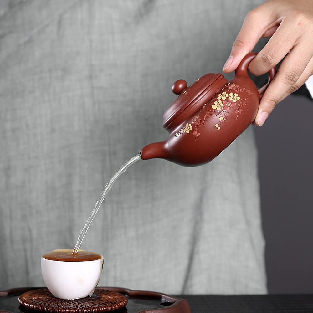 250ml Purple Clay Tea Set Dahongpao Plum Blossom Pattern Teapot Kung Fu Tea