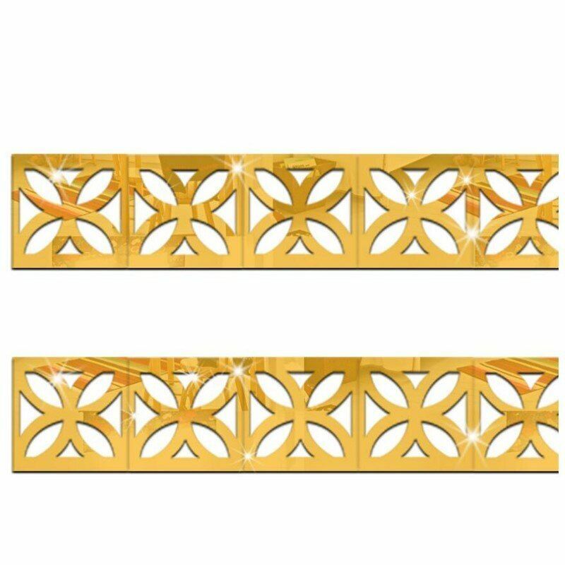 Wall Mirror Stickers 30Pcs 5*5CM 3D Waist Line Acrylic Decorations Living Rooms