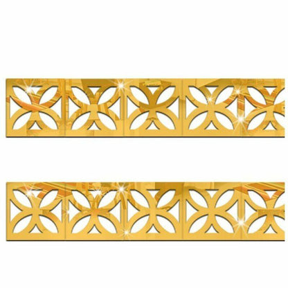Wall Mirror Stickers 30Pcs 5*5CM 3D Waist Line Acrylic Decorations Living Rooms